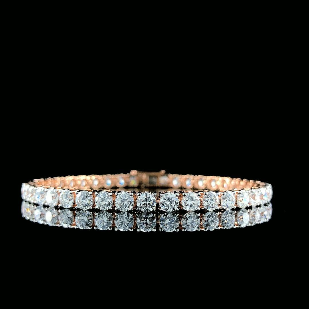 Rose gold lab-grown diamond tennis bracelet — recent custom work